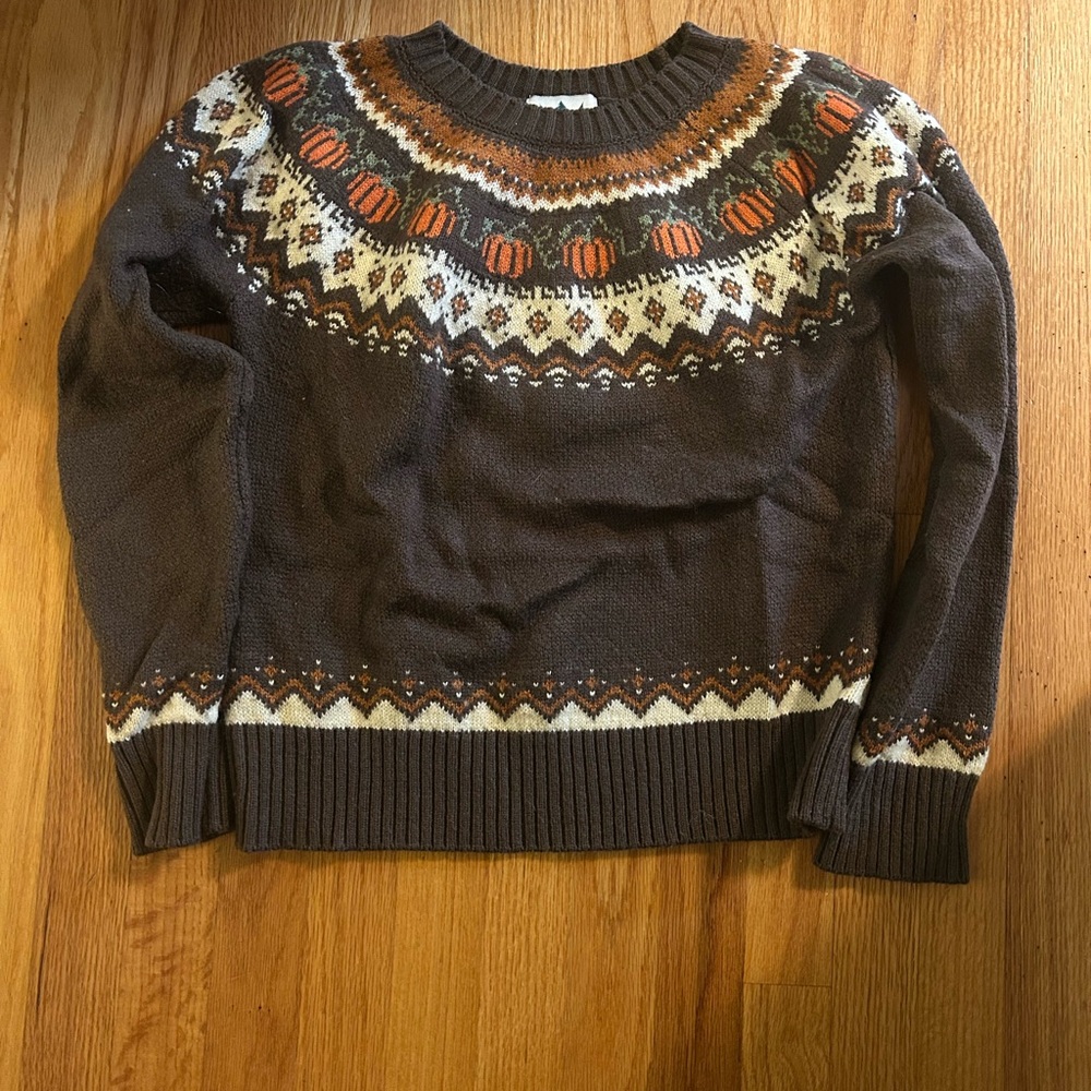 Kiel James Patrick Brown and Orange Pumpkin Sweater